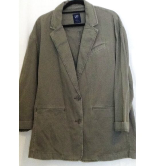 Gap Garment Dyed Twill Oversized Boyfriend Blazer Jacket Sz XL - Picture 3 of 5